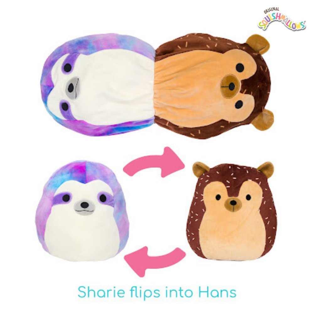 Squishmallow Flip-A-Mellows | Sloth & Hedgehog 8"